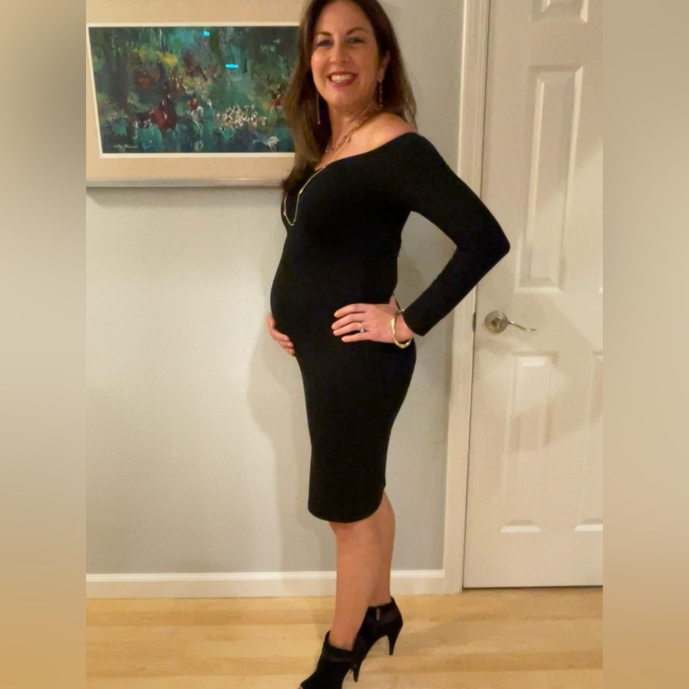 Maternity off-shoulder midi-dress formal/casual